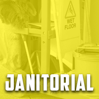 Cleaning supplies including disinfectants, wipes, and trash liners on shelves